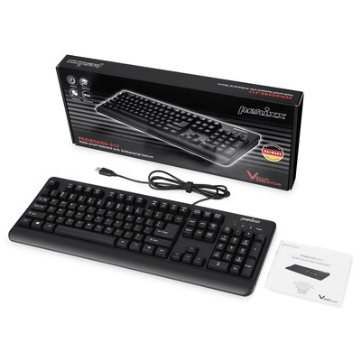 Perixx PERIBOARD-517 DE, Wasser- und staubdichte USB-Tastatur, IP65, schwarz (Produktbild 2)