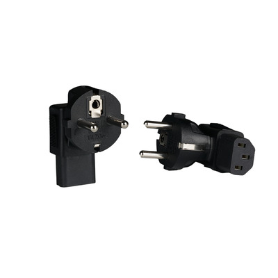 Netzadapter CEE7/7 auf IEC C13 90° -- Schutzkontaktstecker - Kaltgerätebuchse, EB515.7 (Produktbild 1)