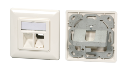 Rahmenset 1-Port, für Keystones -- DIN49075, RAL9010, ET-25087V3 (Produktbild 1)