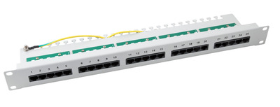 Patch Panel 25 x RJ45 8/4 1HE ISDN -- RAL7035, Cat. 3, 37588.1 (Produktbild 1)