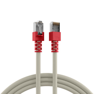 RJ45 Patchkabel Cat.5e SF/UTP PVC -- Tülle rot CCA crossed grau 0,5m, K5450.0,5 (Produktbild 1)