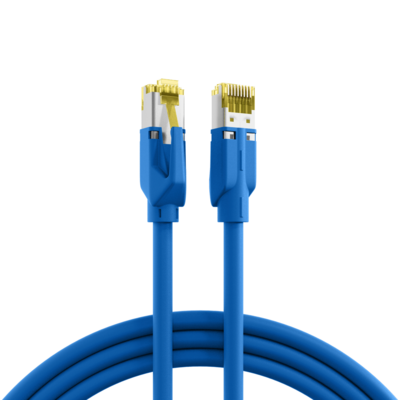 INFRALAN© RJ45 Patchkabel S/FTP, Cat.6A -- TM31, UC900, 0,5m, blau, IPK-6A-M-HFR-BL-0050 (Produktbild 1)