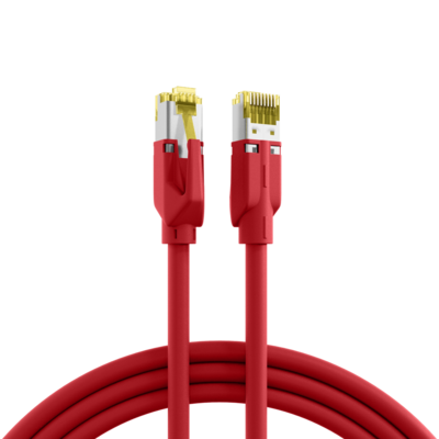 INFRALAN© RJ45 Patchkabel S/FTP, Cat.6A -- TM31, UC900, 10m, rot, IPK-6A-M-HFR-RT-1000 (Produktbild 1)