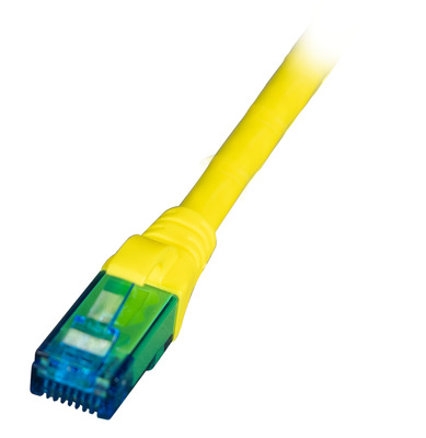 INFRALAN© RJ45 Patchkabel U/UTP, Cat.6A -- LSZH, Premium, 500MHz, 0,5m, gelb, IPK-6A-U-HFR-GE-0050 (Produktbild 1)