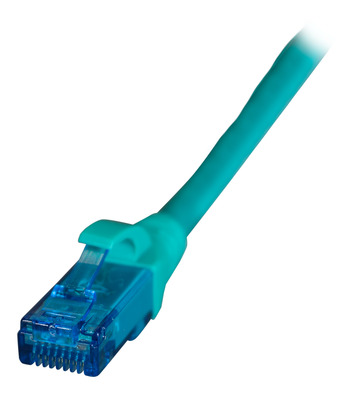 INFRALAN© RJ45 Patchkabel U/UTP, Cat.6A -- LSZH, Premium, 500MHz, 0,5m, grün, IPK-6A-U-HFR-GN-0050 (Produktbild 1)