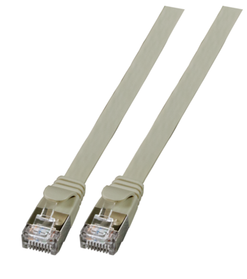 RJ45 Flachpatchkabel Cat.6A U/FTP PVC -- grau 0,15m, K5545GR.0,15 (Produktbild 1)