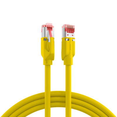 RJ45 Patchkabel Cat.6A S/FTP LSZH  -- Dätwyler 7702 TM21 gelb 0,5m, K8708GE.050 (Produktbild 1)