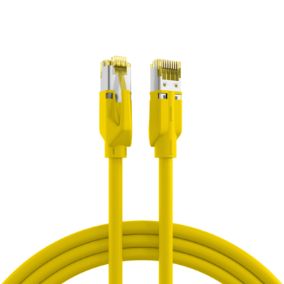 RJ45 Patchkabel Cat.6A S/FTP LSZH -- Dätwyler 7702 TM31 gelb 0,5m, K8580GE.0,50 (Produktbild 1)