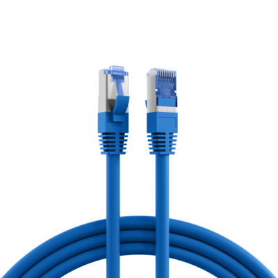 RJ45 Patchkabel Cat.6A S/FTP TPE -- Cat.7 Rohkabel superflex blau 0,15m, K5525FBL.0,15 (Produktbild 1)