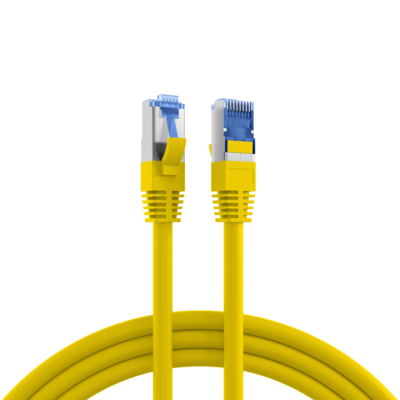 RJ45 Patchkabel Cat.6A S/FTP TPE -- Cat.7 Rohkabel superflex gelb 0,15m, K5525FGE.0,15 (Produktbild 1)