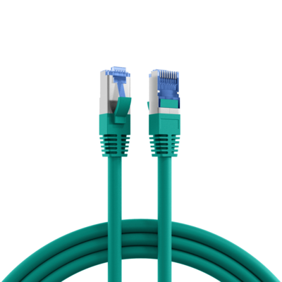 RJ45 Patchkabel Cat.6A S/FTP TPE -- Cat.7 Rohkabel superflex grün 0,15m, K5525FGN.0,15 (Produktbild 1)