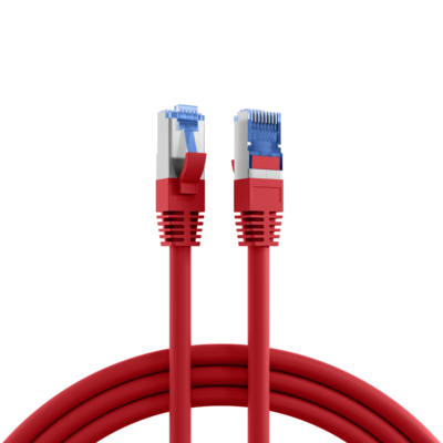 RJ45 Patchkabel Cat.6A S/FTP TPE -- Cat.7 Rohkabel superflex rot 0,15m, K5525FRT.0,15 (Produktbild 1)