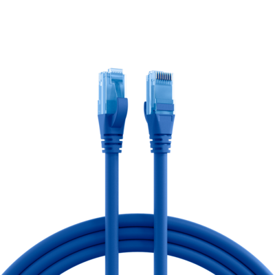 RJ45 Patchkabel Cat.6A U/UTP LSZH -- Premium 500MHz blau 0,15m, K8109BL.0,15 (Produktbild 1)