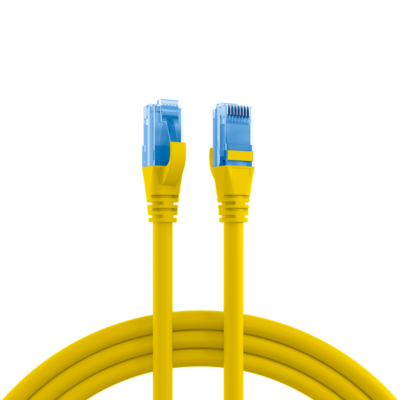 RJ45 Patchkabel Cat.6A U/UTP LSZH -- Premium 500MHz gelb 0,15m, K8109GE.0,15 (Produktbild 1)