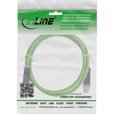 InLine® Industrie Netzwerkkabel, M12 8-pin X-kodiert St./St. Cat.6A PUR, 3m (Produktbild 3)