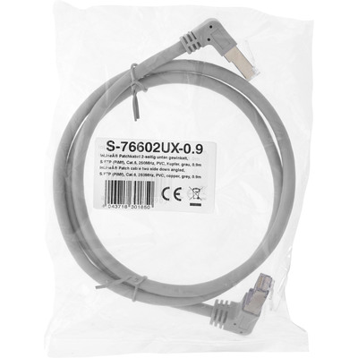 InLine® Patchkabel 2-seitig unten gewinkelt, S/FTP, Cat.6, 250MHz, PVC, 1,10m (Produktbild 2)