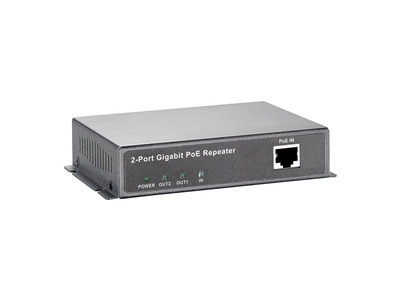 2-Port Gigabit Ethernet PoE-Repeater 15,4W -- 1x PoE, 1x ohne PoE, POR-0120 (Produktbild 1)