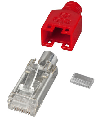 RJ45-Hirose Stecker STP, TM11 rot, 100 -- Stück, 3 Elemente, Cat. 5e, H7540.6-100 (Produktbild 1)