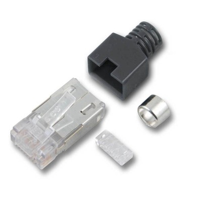 RJ45-Stewart Stecker STP, hellgrau, 50 -- Stück, 4 Elemente, Cat.5e, H7515.12-50 (Produktbild 1)