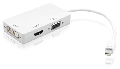 Adapter 3 in 1 Mini DisplayPort -- (Thunderbolt) auf HDMI / DVI / VGA, IADAP-MDP-COMBOF12 (Produktbild 1)