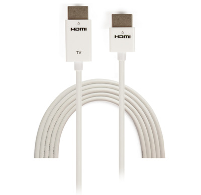 HDMI High Speed mit Ethernet Ultra Slim -- Kabel, weiß, 1 m, ICOC-HDMI-SL-010W (Produktbild 1)