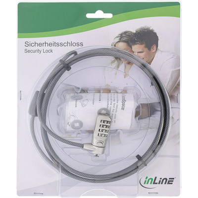 InLine® Notebook Sicherheitsschloss, mit Zahlenkombination, 4,4mm x 2m (Produktbild 6)