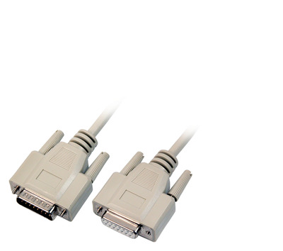 Datenkabel seriell 1:1, 2x DSub 15 -- St.-Bu., 10,0m, beige, K5129.10 (Produktbild 1)