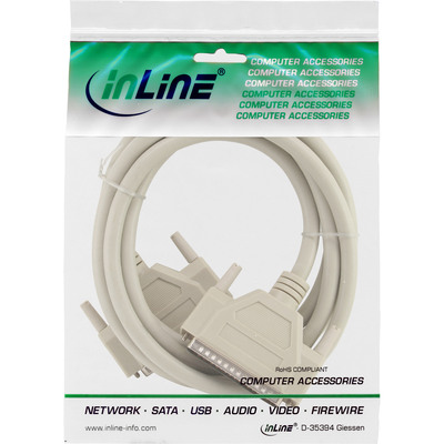 InLine® Serielles Kabel, 37pol Stecker / Stecker, vergossen, 1:1 belegt, 5m (Produktbild 2)