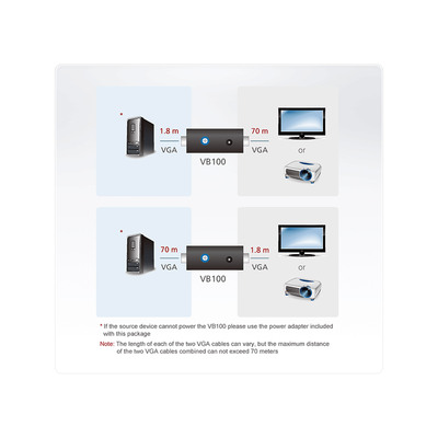 ATEN VB100 Video-Booster, VGA-Verstärker mit LED-Anzeige  (Produktbild 5)