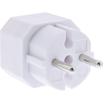 InLine® Steckdosenadapter, Schutzkontakt Stecker an 2x Eurobuchse, weiß (Produktbild 2)