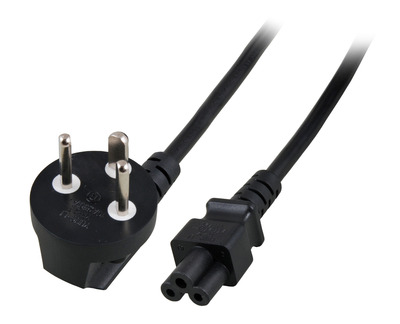 Netzleitung Dänemark DPin 90°- C5 180° -- schwarz, 1,8m, 3 x 0,75 mm², EK540.1,8 (Produktbild 1)