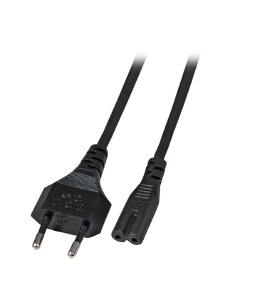 Netzleitung Euro - C7 180°, schwarz, 2,0m --  2 x 0,75 mm², EK502.2V2 (Produktbild 1)