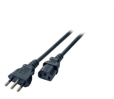 Netzleitung Italien Typ L - C13 180° -- schwarz, 1,8 m, 3 x 0,75 mm², EK538.1,8V2 (Produktbild 1)