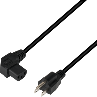 Netzleitung USA/NEMA 5-15P - C13 90° -- schwarz, 1,8 m, SVT AWG18 x 3C, EK543.1,8V2 (Produktbild 1)