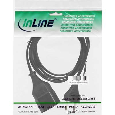 InLine® Euro-Verlängerung, Eurostecker an Eurokupplung, schwarz, 1,5m (Produktbild 2)