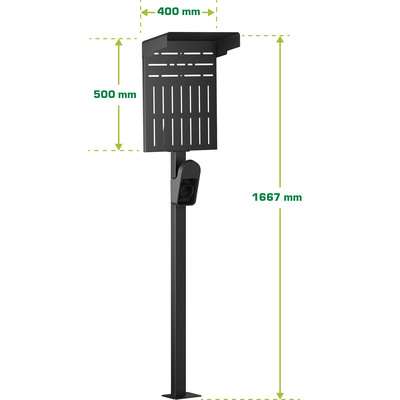 InLine® Universal Wallbox-Standfuß XL mit EV-Ladekabel Halterung, schwarz (Produktbild 2)