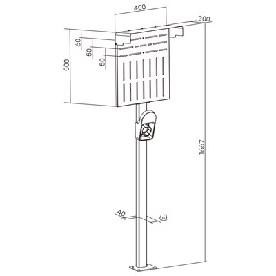 InLine® Universal Wallbox-Standfuß XL mit EV-Ladekabel Halterung, schwarz (Produktbild 3)