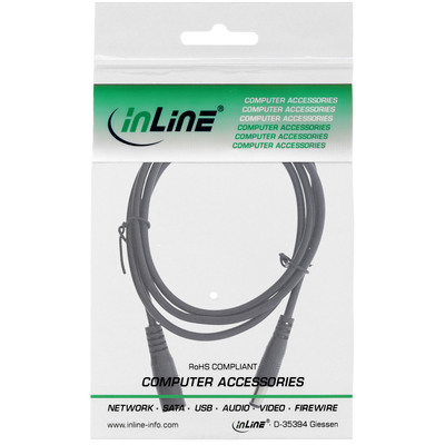 InLine® Verlängerungskabel DC Stecker 5,5x2,1mm, schwarz, 2m (Produktbild 2)