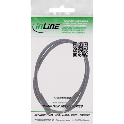InLine® DC Verlängerungskabel, DC Stecker/Buchse 3,5x1,35mm, AWG 18, schwarz 1m (Produktbild 2)
