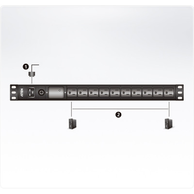 ATEN PE0209SG Basic PDU 19 1HE, 16A, 9x C13, 1x C19 (Produktbild 3)