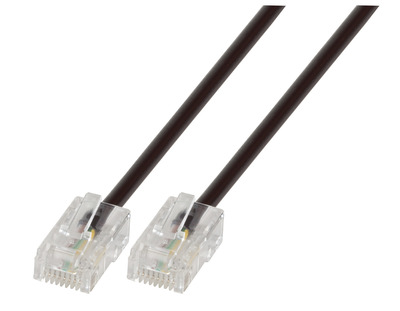 Modularkabel RJ45 (8/4) - RJ45 (8/4) -- schwarz, 1 m, K2408.1 (Produktbild 1)