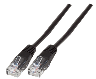 Modularkabel RJ45 (8/4) - RJ45 (8/4) -- vergossen, schwarz, 0,5 m, K2422.0,5 (Produktbild 1)