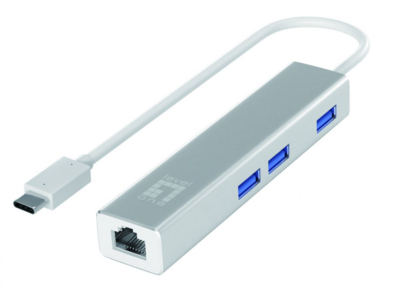 Gigabit-USB-C Netwerkadapter -- mit USB Hub, USB-0504 (Produktbild 1)