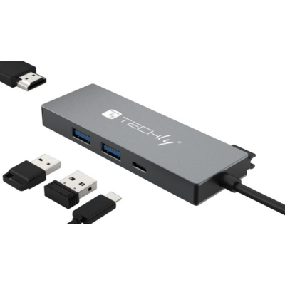 Techly USB3.2 Type-C Docking Station -- 2x USB-A, 1x USB-C, 1x HDMI, IUSB32C-HUB4HPD (Produktbild 1)