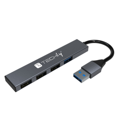 Techly USB-A 3.2 Hub 4x USB-A Slim --, IUSB32-HUB4A-3U2SL (Produktbild 1)