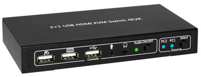 KVM Switch USB, HDMI, 4K, 2 Wege --, IDATA-KVM-HDMI2U (Produktbild 1)