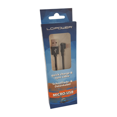 LC-Power LC-C-USB-MICRO-1M-2 USB A zu Micro-USB Kabel, schwarz, gewinkelt, 1m (Produktbild 3)