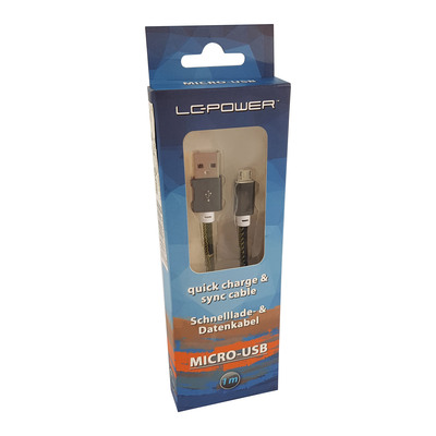 LC-Power LC-C-USB-MICRO-1M-5 USB A zu Micro-USB Kabel, Camouflage grün, 1m (Produktbild 2)