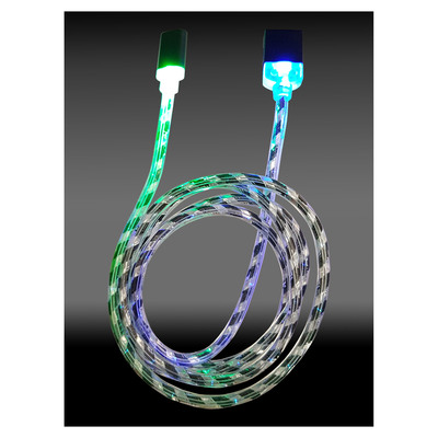 LC-Power LC-C-USB-MICRO-1M-8 USB A zu Micro-USB Kabel, schwarz/silber LED 1m  (Produktbild 5)