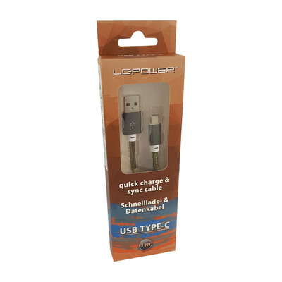 LC-Power LC-C-USB-TYPE-C-1M-5 USB A zu USB-C Kabel, Camouflage grün, 1m (Produktbild 2)